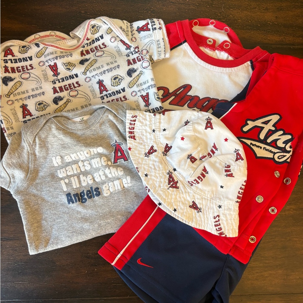 Angels Baseball baby bundle 6 pieces